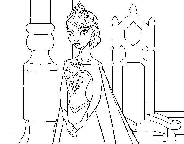 Dibujo de Frozen Reina Elsa para Colorear - Dibujos.net Dibujo de Frozen Reina Elsa para Colorear - Dibujos.net