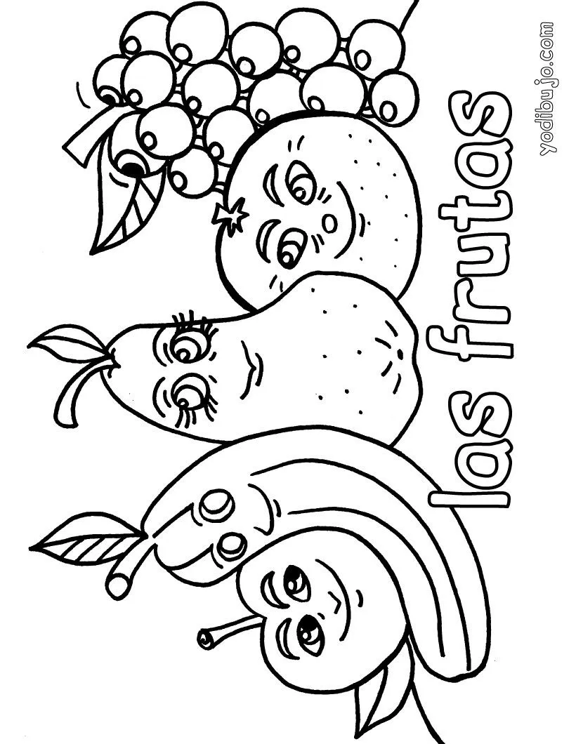 Dibujo de las frutas - Dibujos de FRUTAS Y VERDURAS para colorear Dibujo de las frutas - Dibujos de FRUTAS Y VERDURAS para colorear