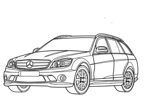 Dibujo de Furgoneta Mercedes Benz Clase C para colorear | Dibujos ...