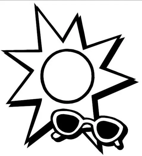 Dibujo de Gafas de sol y sol. Dibujo para colorear de Gafas de sol ... Dibujo de Gafas de sol y sol. Dibujo para colorear de Gafas de sol ...
