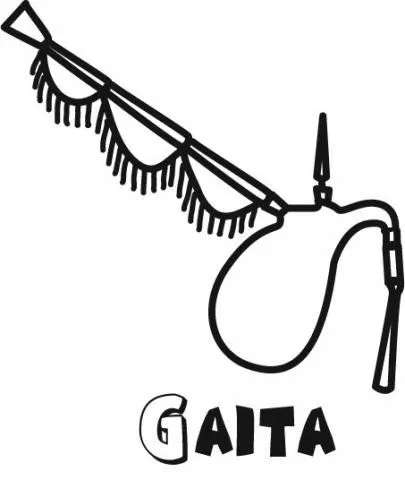 Dibujo de una gaita para imprimir y pintar. Dibujos de música Dibujo de una gaita para imprimir y pintar. Dibujos de música