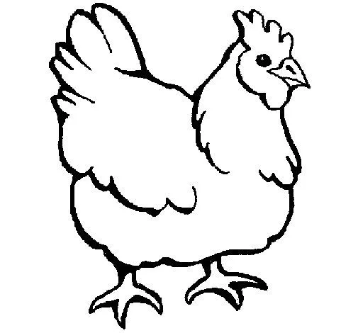 Dibujo de Gallina 1 para Colorear - Dibujos.net