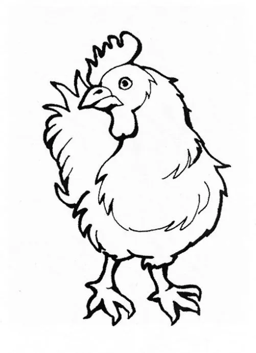 Dibujo de Gallina con un gusano para colorear. Dibujos infantiles ... Dibujo de Gallina con un gusano para colorear. Dibujos infantiles ...