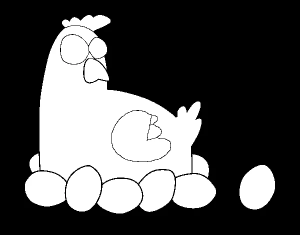 Dibujo de Gallina incubando para Colorear - Dibujos.net Dibujo de Gallina incubando para Colorear - Dibujos.net