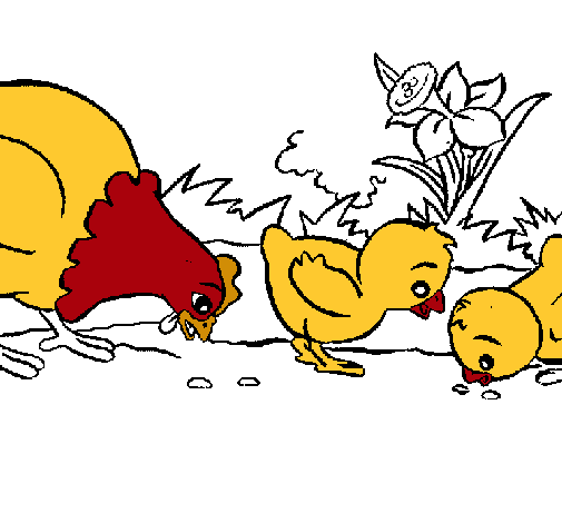 Dibujo de Gallina y pollitos pintado por Pollito en Dibujos.net el ...