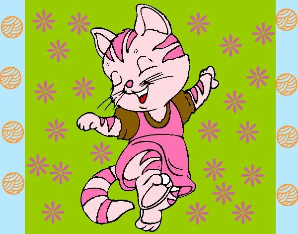 Dibujo de Gatita bailando pintado por Annie61107 en Dibujos.net el ...