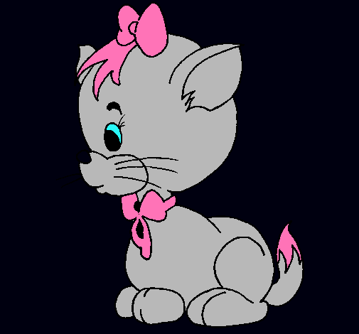 Dibujo de Gatita con lazo pintado por Chonaflor en Dibujos.net el ... Dibujo de Gatita con lazo pintado por Chonaflor en Dibujos.net el ...