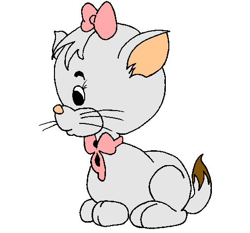 Dibujo de Gatita con lazo pintado por Maria en Dibujos.net el día ...