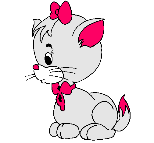 Dibujo de Gatita con lazo pintado por Sofiietta en Dibujos.net el ...