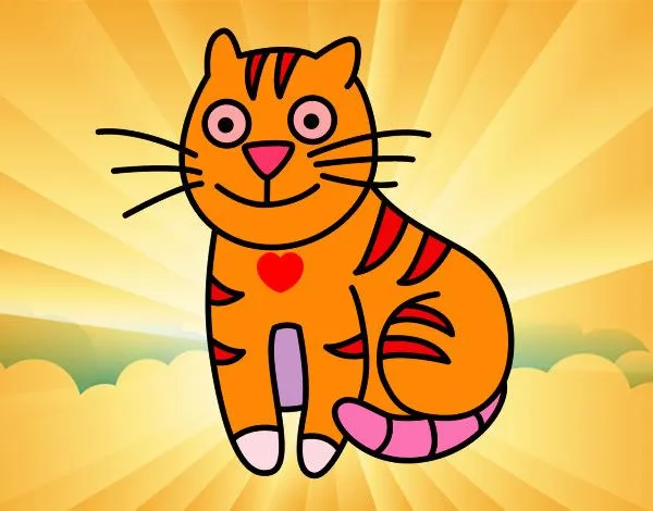 Dibujo de gatito de colores pintado por Luciagr en Dibujos.net el ...
