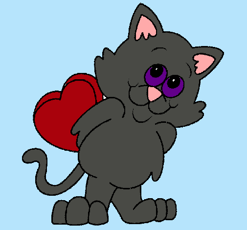 Dibujo de Gatito enamorado pintado por Tierno en Dibujos.net el ... Dibujo de Gatito enamorado pintado por Tierno en Dibujos.net el ...