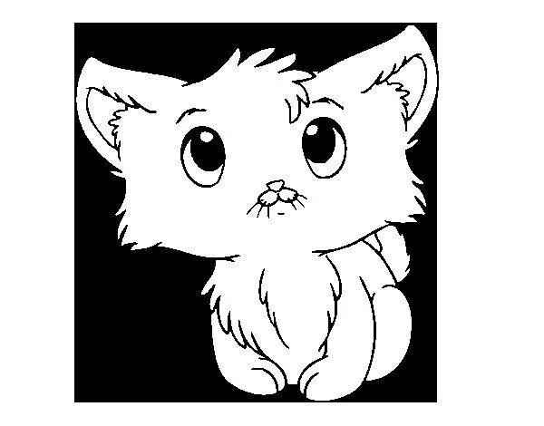 Dibujo de Gatito lindo para Colorear - Dibujos.net Dibujo de Gatito lindo para Colorear - Dibujos.net