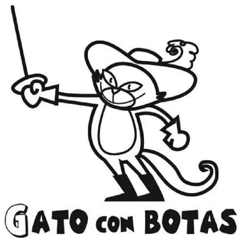 Dibujo del Gato con Botas para imprimir y colorear - Dibujos para ...