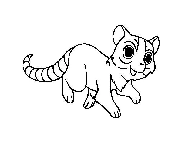 Dibujo de Gato con cola de anillo para Colorear - Dibujos.net Dibujo de Gato con cola de anillo para Colorear - Dibujos.net