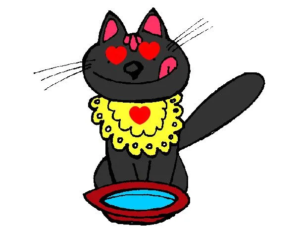 Dibujo de Gato comiendo pintado por Huesitos en Dibujos.net el día ...