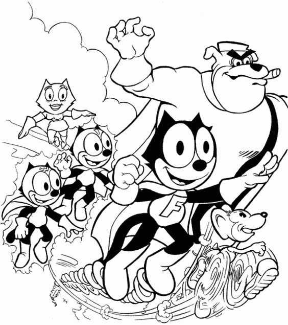 Dibujo de Gato Felix para colorear. Dibujos infantiles de Gato ... Dibujo de Gato Felix para colorear. Dibujos infantiles de Gato ...