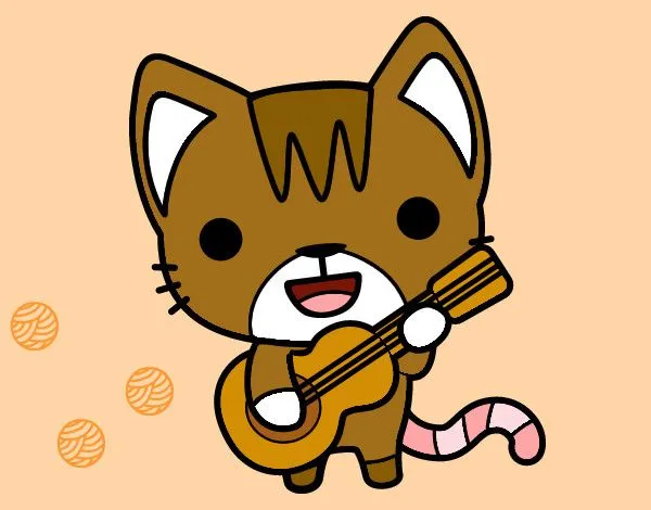 Dibujo de Gato guitarrista pintado por Lauriscus en Dibujos.net el ...