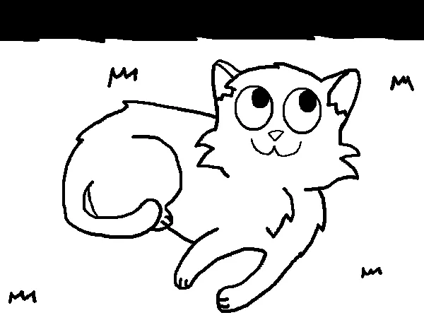 Dibujo de Gato tumbado para Colorear - Dibujos.net Dibujo de Gato tumbado para Colorear - Dibujos.net