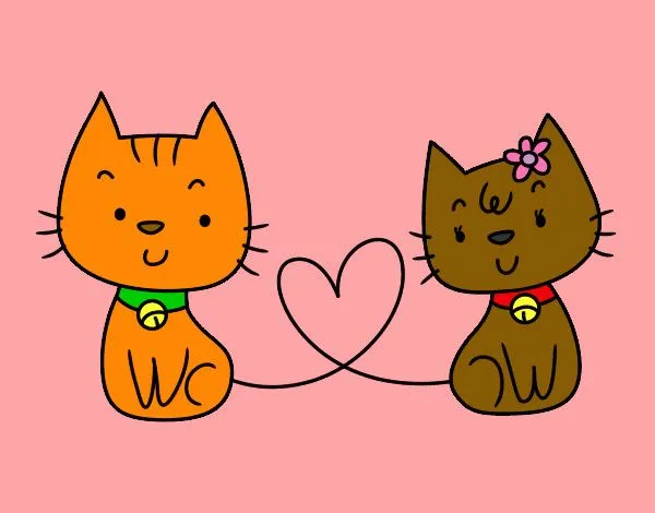 Dibujo de Gatos enamorados pintado por Anjana en Dibujos.net el ... Dibujo de Gatos enamorados pintado por Anjana en Dibujos.net el ...