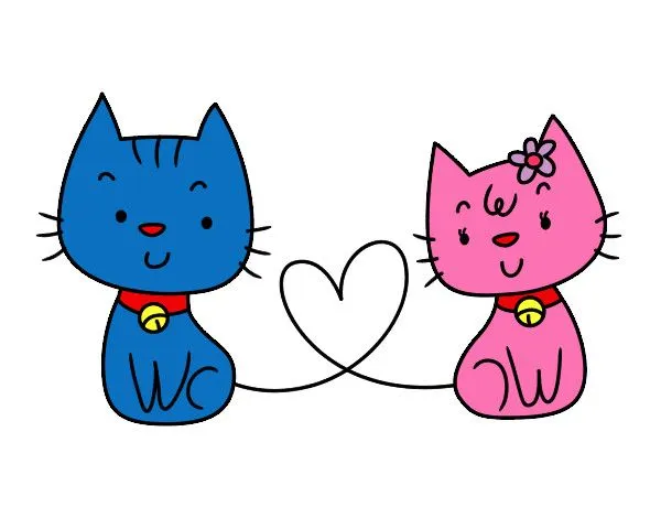 Dibujo de Gatos enamorados pintado por Flenchita en Dibujos.net el ... Dibujo de Gatos enamorados pintado por Flenchita en Dibujos.net el ...