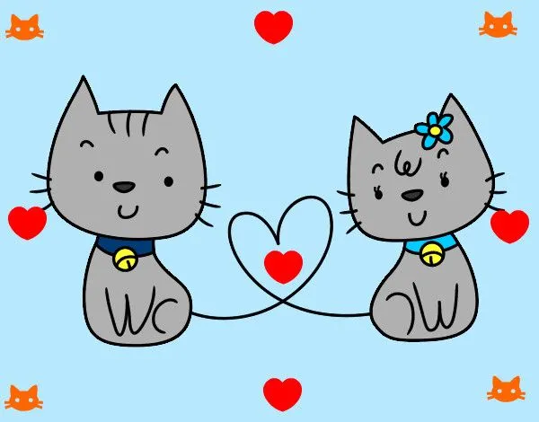 Dibujo de Gatos enamorados pintado por Mili222 en Dibujos.net el ... Dibujo de Gatos enamorados pintado por Mili222 en Dibujos.net el ...