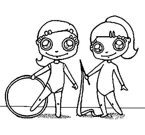 Dibujo de Gimnastas para Colorear - Dibujos.net