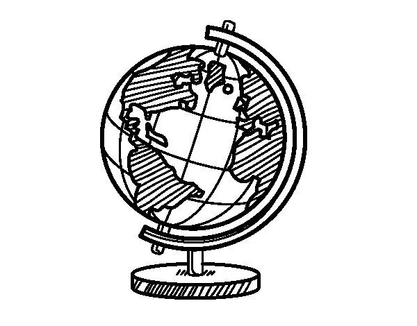 Dibujo de Un globo terráqueo para Colorear - Dibujos.net