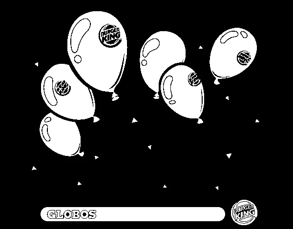 Dibujo de Globos Burguer King para Colorear - Dibujos.net Dibujo de Globos Burguer King para Colorear - Dibujos.net