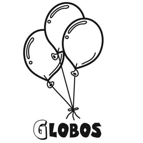 Dibujo de unos globos para imprimir y pintar - Dibujos para ...