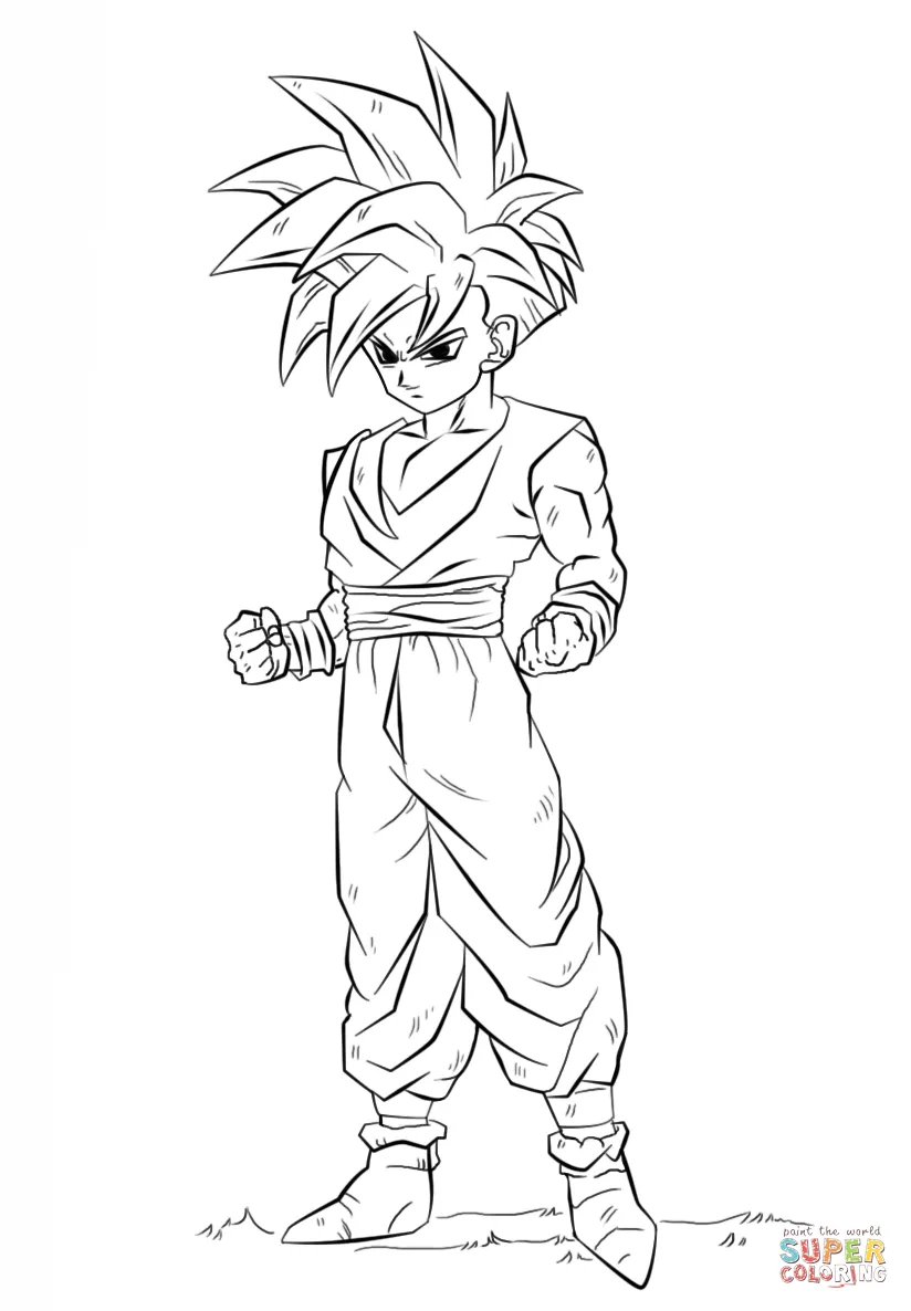 Dibujo de Gohan de Bola de Dragón Z para colorear | Dibujos para ... Dibujo de Gohan de Bola de Dragón Z para colorear | Dibujos para ...