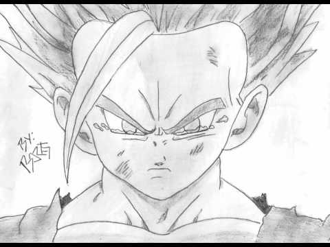 Mi dibujo de gohan llorando - YouTube