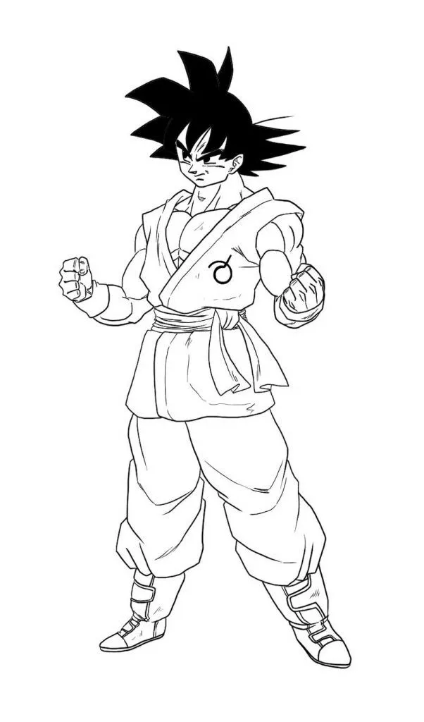 Dibujo de Goku Fase Normal para Pintar - Dibujos Fáciles Dibujo de Goku Fase Normal para Pintar - Dibujos Fáciles