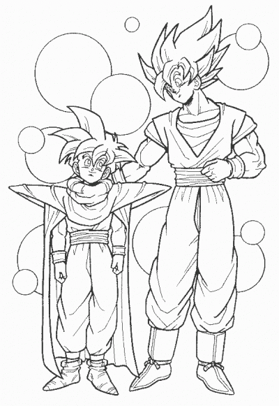 Dibujo de Son Goku y Son Gohan. Dibujo para colorear de Son Goku y ... Dibujo de Son Goku y Son Gohan. Dibujo para colorear de Son Goku y ...