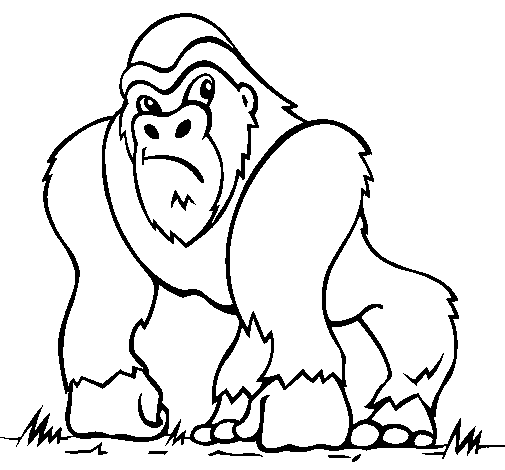 Dibujo de Gorila 1 para Colorear - Dibujos.net Dibujo de Gorila 1 para Colorear - Dibujos.net
