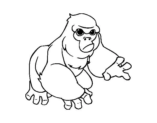 Dibujo de Gorila de montaña para Colorear - Dibujos.net Dibujo de Gorila de montaña para Colorear - Dibujos.net