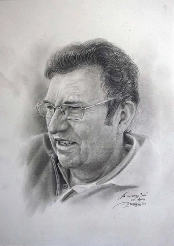 Dibujo al Grafito: A mi amigo José. 30 x 42 cm FRANCISCO DOMINGUEZ ...