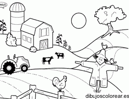 Dibujo de una granja de maíz | Dibujos para Colorear Dibujo de una granja de maíz | Dibujos para Colorear