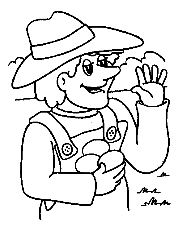 Dibujo de Granjero para colorear ~ Dibujos para Colorear Infantil