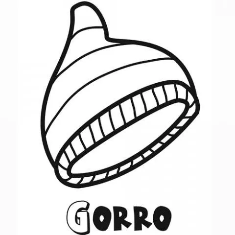 Imprimir: Dibujo gratis de un gorro para colorear. Dibujos de ropa