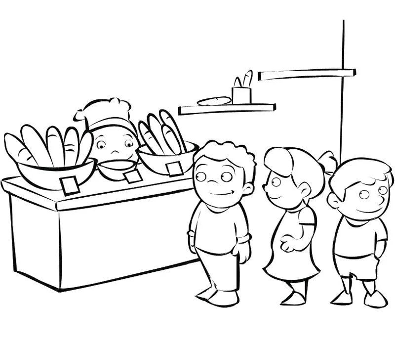 Dibujos de niños en fila para colorear - Imagui