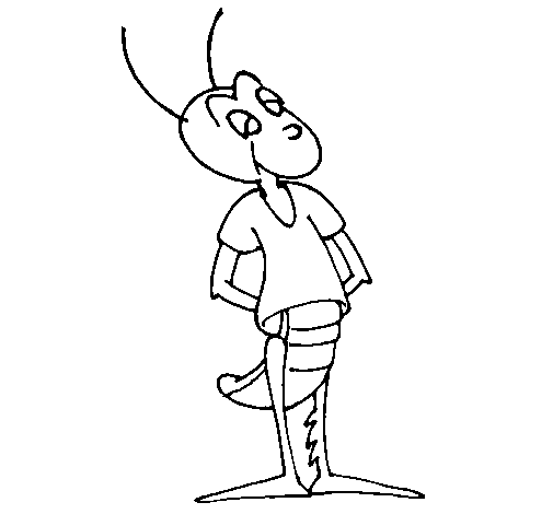 Dibujo de Grillo para Colorear - Dibujos.net Dibujo de Grillo para Colorear - Dibujos.net