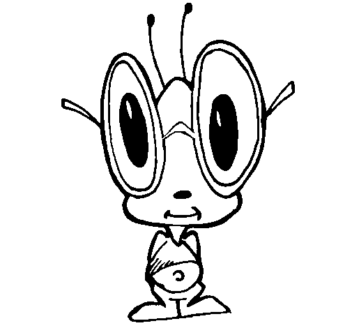 Dibujo de Grillo con grandes gafas para Colorear - Dibujos.net Dibujo de Grillo con grandes gafas para Colorear - Dibujos.net