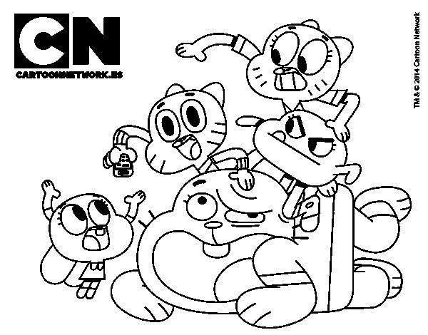 Dibujo de Grupo de Gumball para Colorear - Dibujos.net Dibujo de Grupo de Gumball para Colorear - Dibujos.net