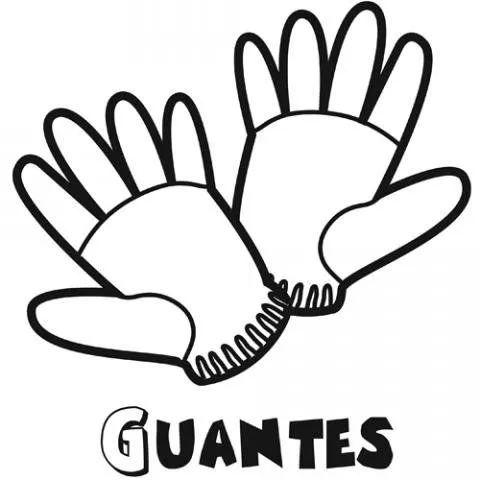 Dibujo de unos guantes. Imágenes de ropa de invierno para pintar