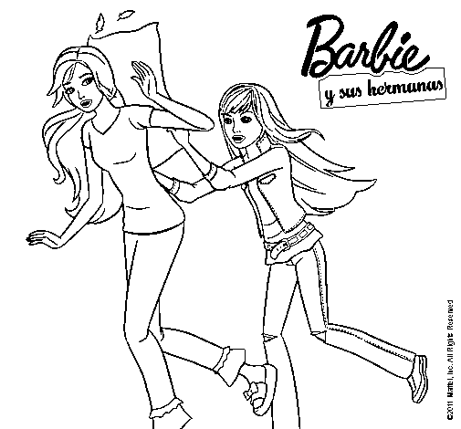 Dibujo de Guerra de almohadas para Colorear - Dibujos.net