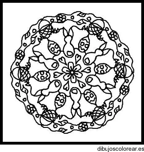 Dibujo de una guirnalda en un cuadro | Dibujos para Colorear Dibujo de una guirnalda en un cuadro | Dibujos para Colorear