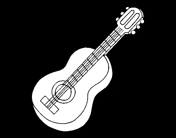 Dibujo de Guitarra clásica para Colorear - Dibujos.net Dibujo de Guitarra clásica para Colorear - Dibujos.net