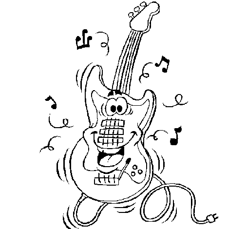 Dibujo de Guitarra eléctrica para Colorear - Dibujos.net Dibujo de Guitarra eléctrica para Colorear - Dibujos.net