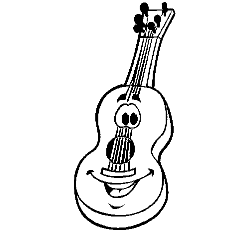 Dibujo de Guitarra española para Colorear - Dibujos.net Dibujo de Guitarra española para Colorear - Dibujos.net