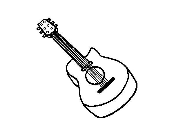 Dibujo de Guitarra flamenca para Colorear - Dibujos.net
